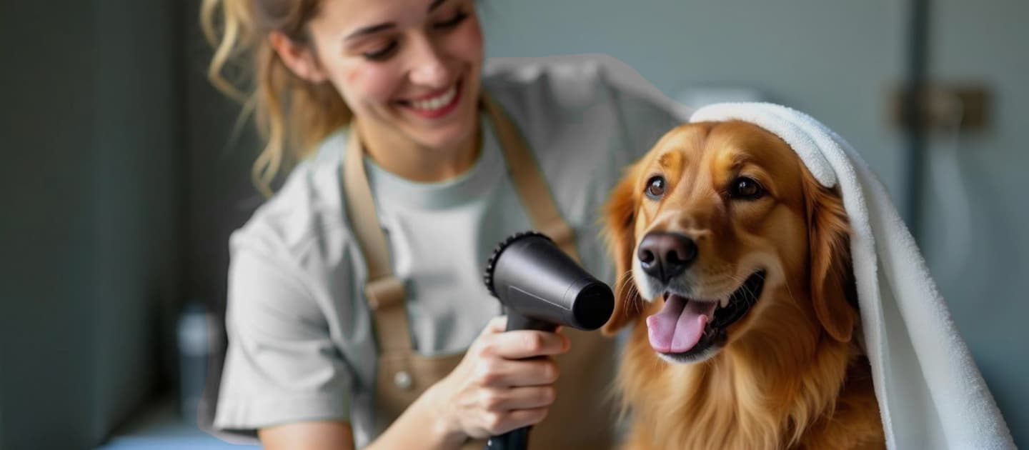 Geçici görsel: köpek bakımında kurutma işlemi